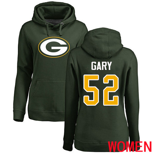 Green Bay Packers Green Women #52 Gary Rashan Name And Number Logo Nike NFL Pullover Hoodie Sweatshirts